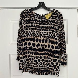 Maeve Anthropologie Animal Print Silk Top